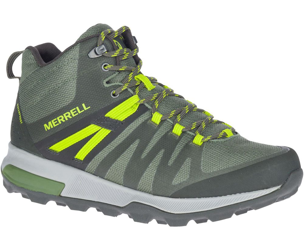 Botas Homem - Merrell Zion Fst Mid Waterproof - Verde Oliva - CMV534098